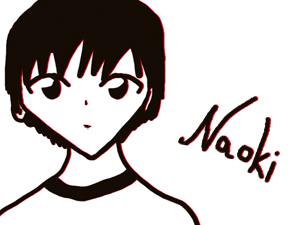 einer der ersten Entwürfe für Naoki, welcher die männliche Hauptperson in der Fortsetzung von Morgenrot sein wir.