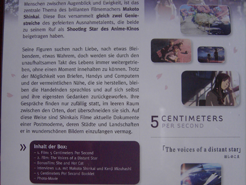 Informationszettel - Rückseite der BOX (noch eingepackt)