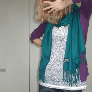 Tag 71 Tag 71 (15.09.2010): Strickjacke und Jeans Mister*Lady, Schal Ostermarkt, Top Pimkie