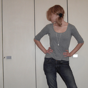 Tag 91 Day 91: Top Mister*Lady, Jeans H&M, hair tie H&M kids, necklace SIX