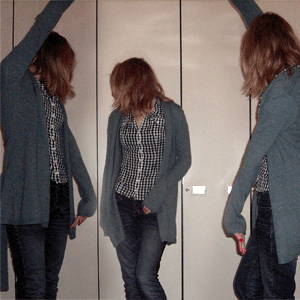 Tag 138: STrickjacke Gina Tricot, Bluse H&M, Jeans Mister*Lady (Denim)