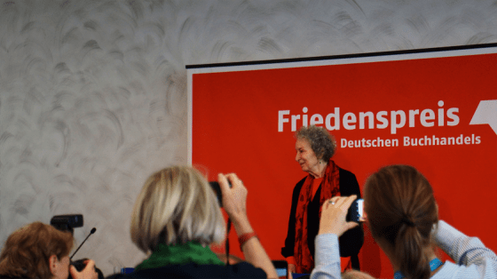 Pressekonferenz mit Margaret Atwood.