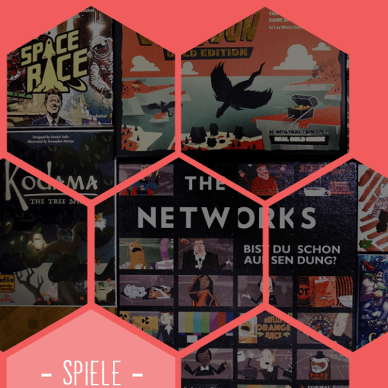 Alle meine Brettspielneuzugänge auf einen Blick: Space Race, Dragoon, Kodama, The Networks, Space Adventure, Kittys und Gang up.